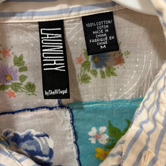 Vintage Laundry by Shelli Segal floral patchwork top, medium - Picture 8 of 11